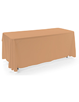 Beige 3-sided event table cloth with 6 foot length