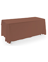 Brown 3-sided event table cloth with 6 foot length