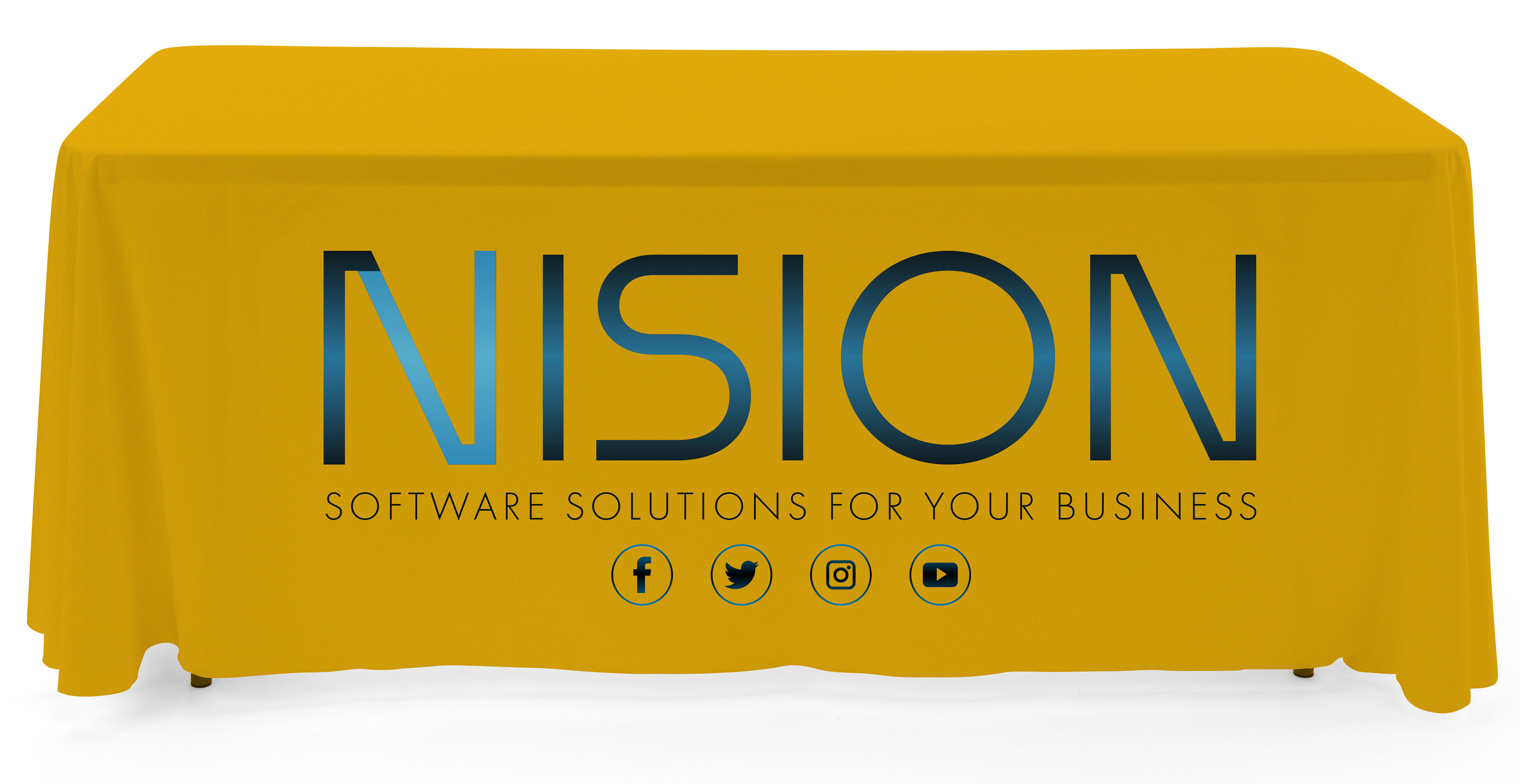 4', 6', or 8' Fabric Table Cloth, Open or Closed Back - Full Color Custom Printing - Image 2