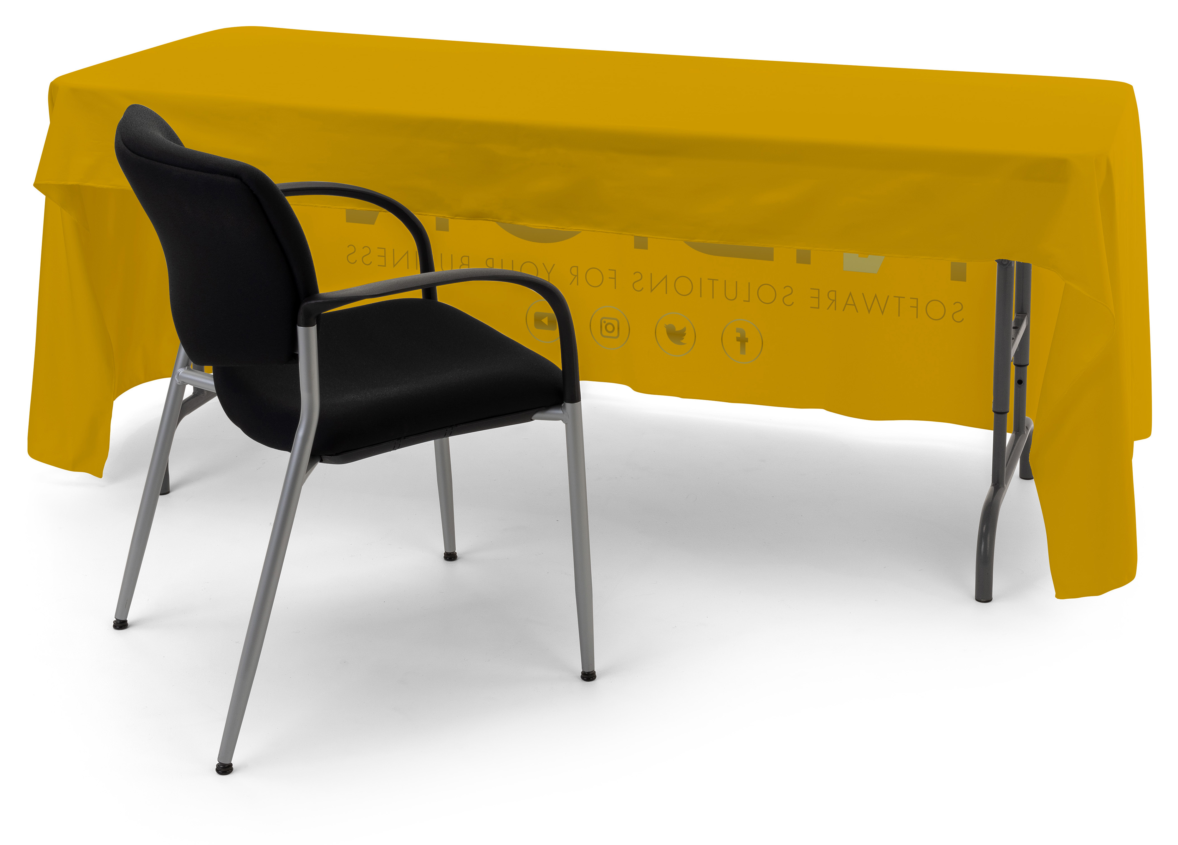 4', 6', or 8' Fabric Table Cloth, Open or Closed Back - Full Color Custom Printing - Image 3