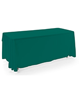 Green 3-sided event table cloth with 6 foot length