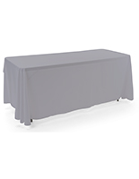 Grey 3-sided event table cloth with 6 foot length