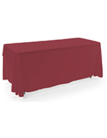 Burgundy 3-sided event table cloth with 6 foot length