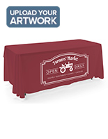 Burgundy open back tablecloth with personalized design