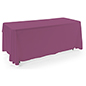 Purple 3-sided event table cloth with flame retardant polyester