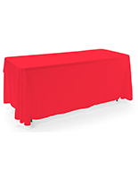 Red 3-sided event table cloth with 6 foot length
