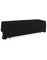 Black 3-sided event table cloth with 8 foot length