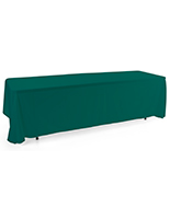 Green 3-sided event table cloth with 8 foot length
