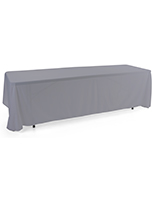 Grey 3-sided event table cloth with 8 foot length