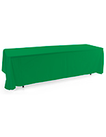 Kelly green 3-sided event table cloth with 8 foot length