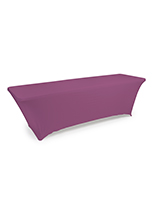 Stretch table cloth with wrinkle resistant design 