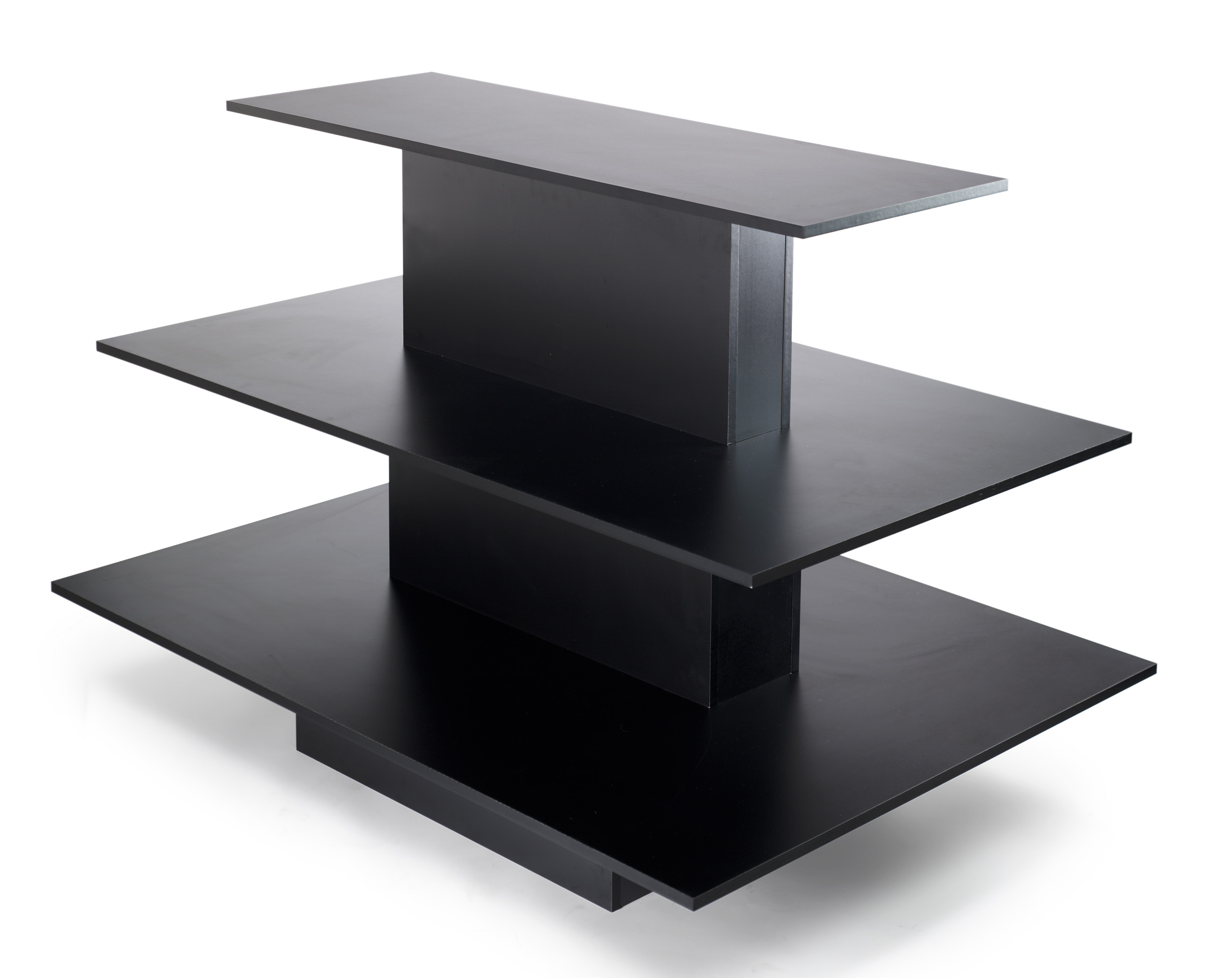 Retail Display Table in Black with 3 Individual Levels | Displays2go