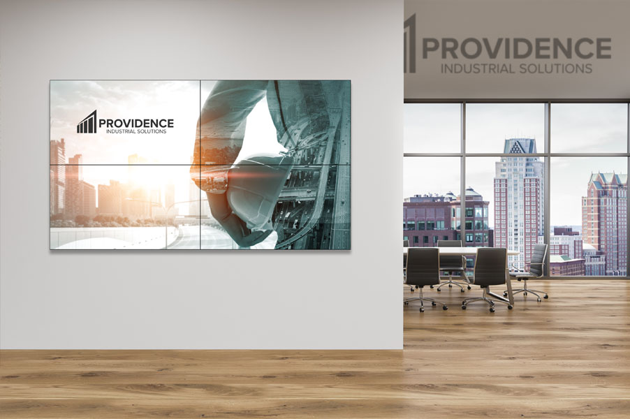 2x2 Video Wall Configuration for Corporate Office