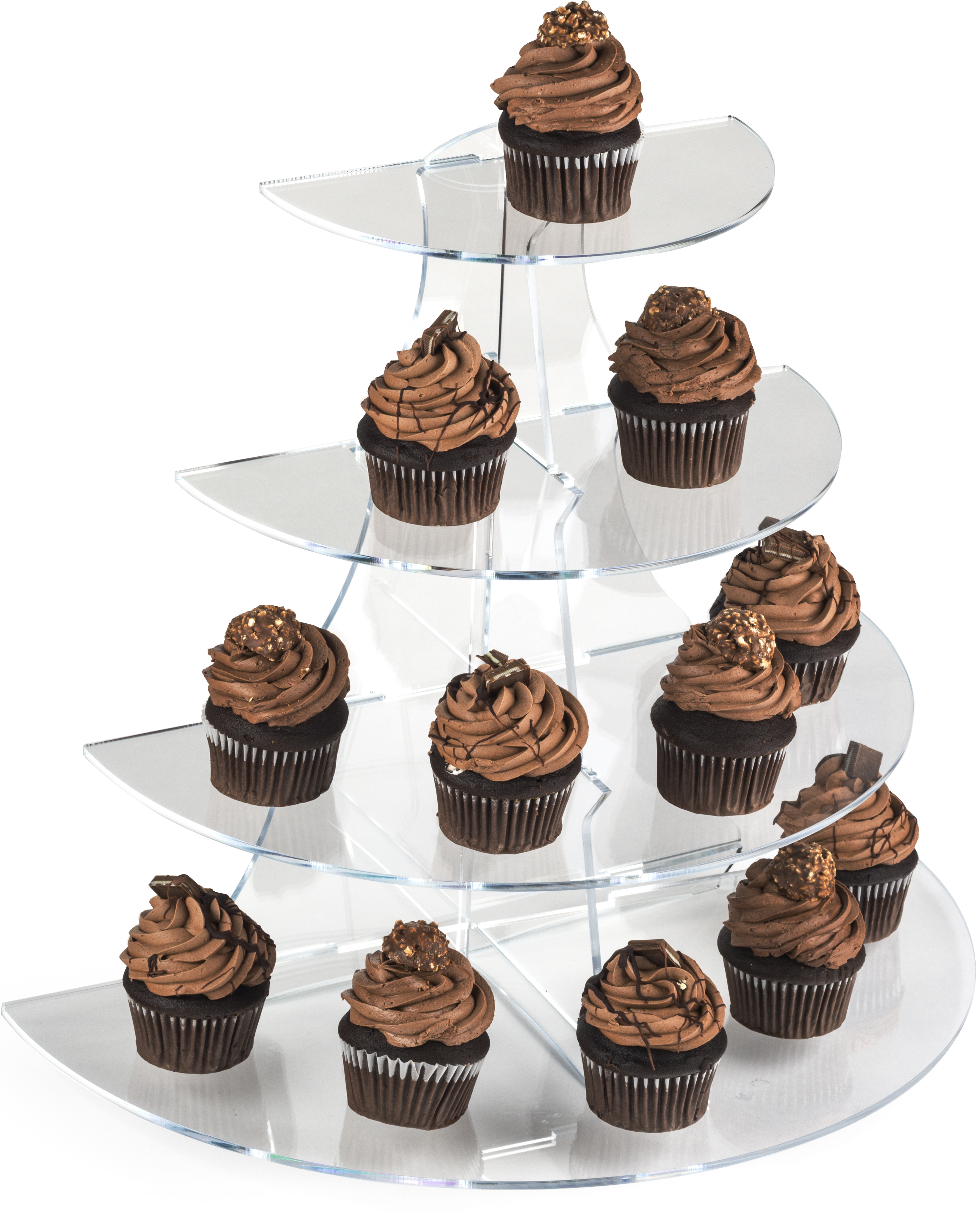 4-Tier 1/2 Round Riser, Acrylic, 16.75” Tall, 18.5” Wide - Clear - Image 2