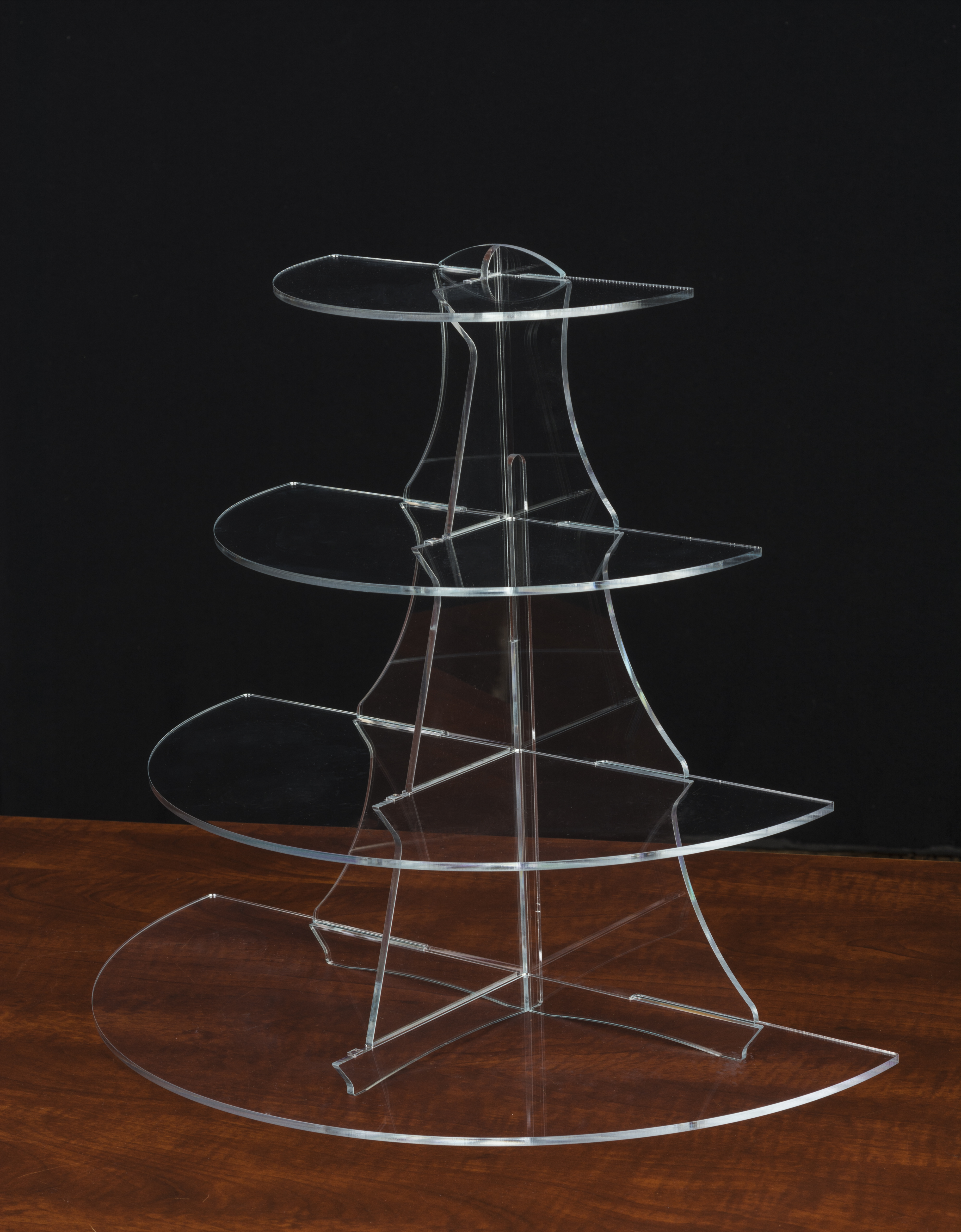 4-Tier 1/2 Round Riser, Acrylic, 16.75” Tall, 18.5” Wide - Clear - Image 3