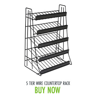 5 Tier Wire Countertop Rack w/ Sign Channel
