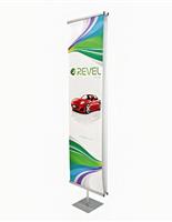 Custom printed telescoping banner stand with double-sided graphics