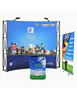 Budget trade show booth package with coordinating printing.