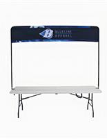 Table header banner with printed graphics