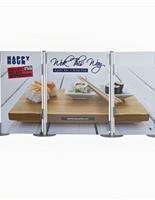 Multi panel table top exhibit board with printed graphics