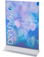 Tabletop acrylic sign holder with frameless design 