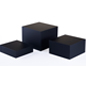 Black Acrylic Cube Set of 3, Matte Finish