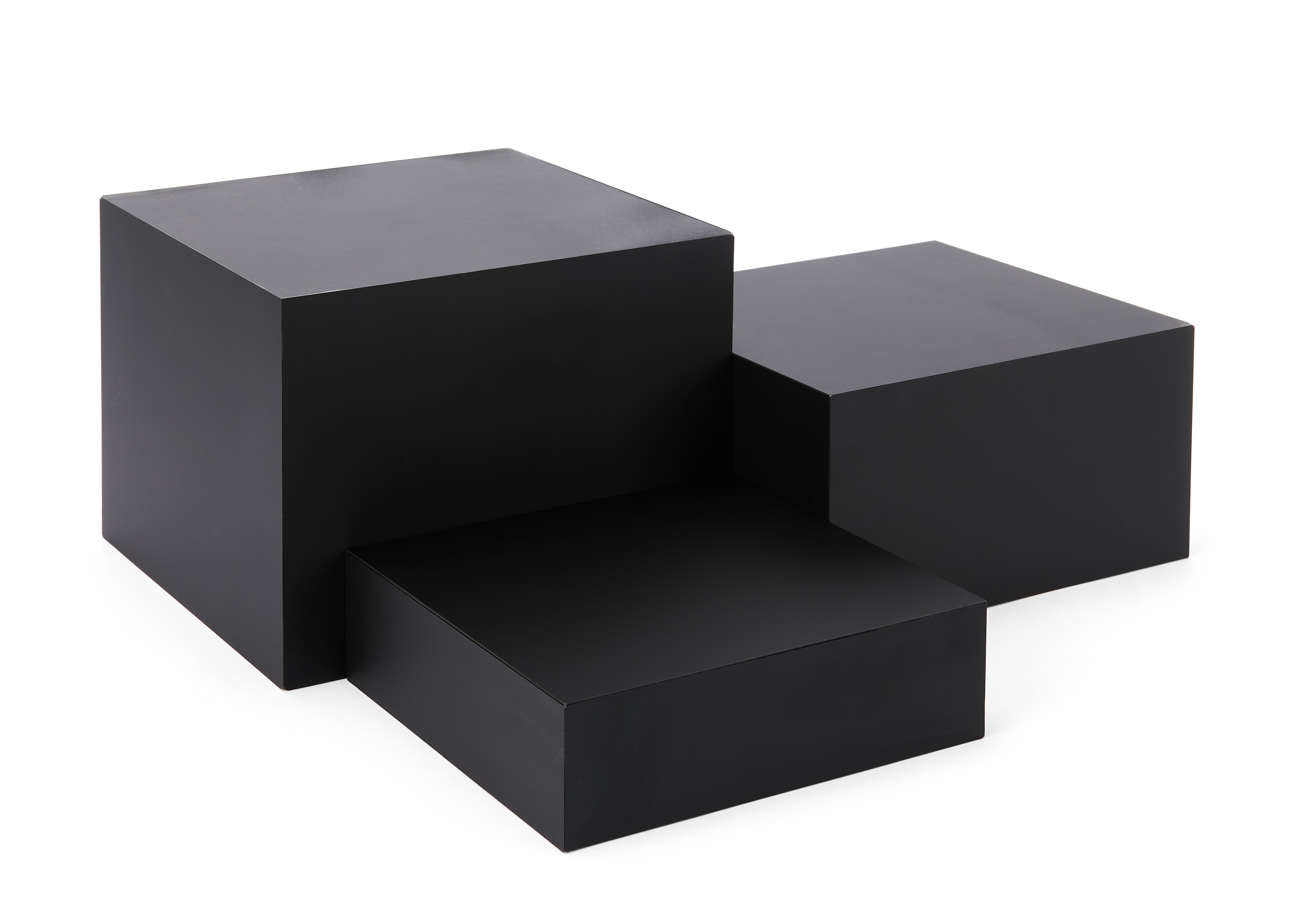 Recycled Acrylic Cube Riser Set of 3, Hollow Bottoms - Black - Image 2