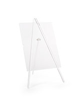 floor or counter acrylic tripod poster display easel with slide in poster insert