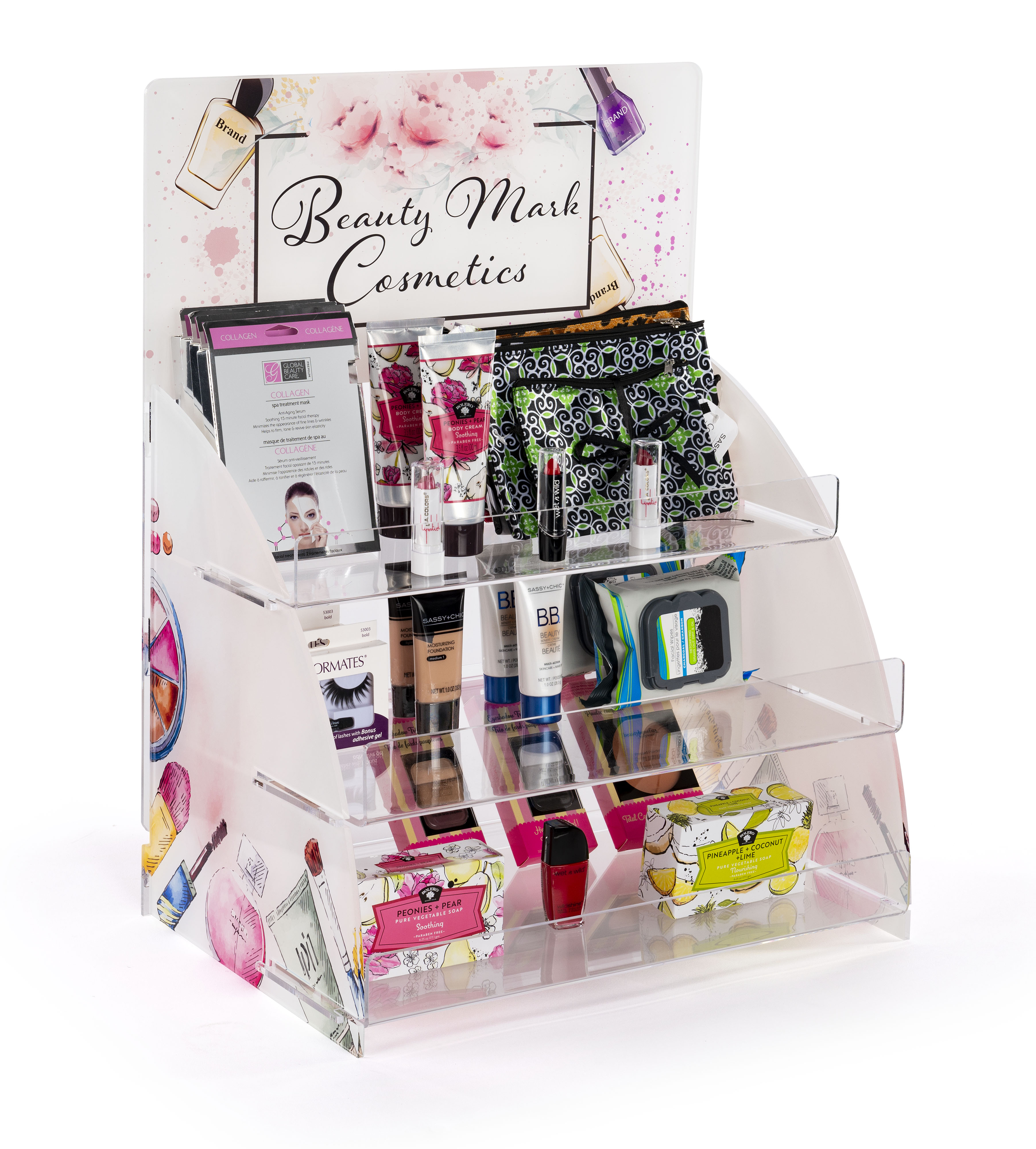 Countertop Acrylic Display with Custom Print, 3 Tiers – Clear - Image 3