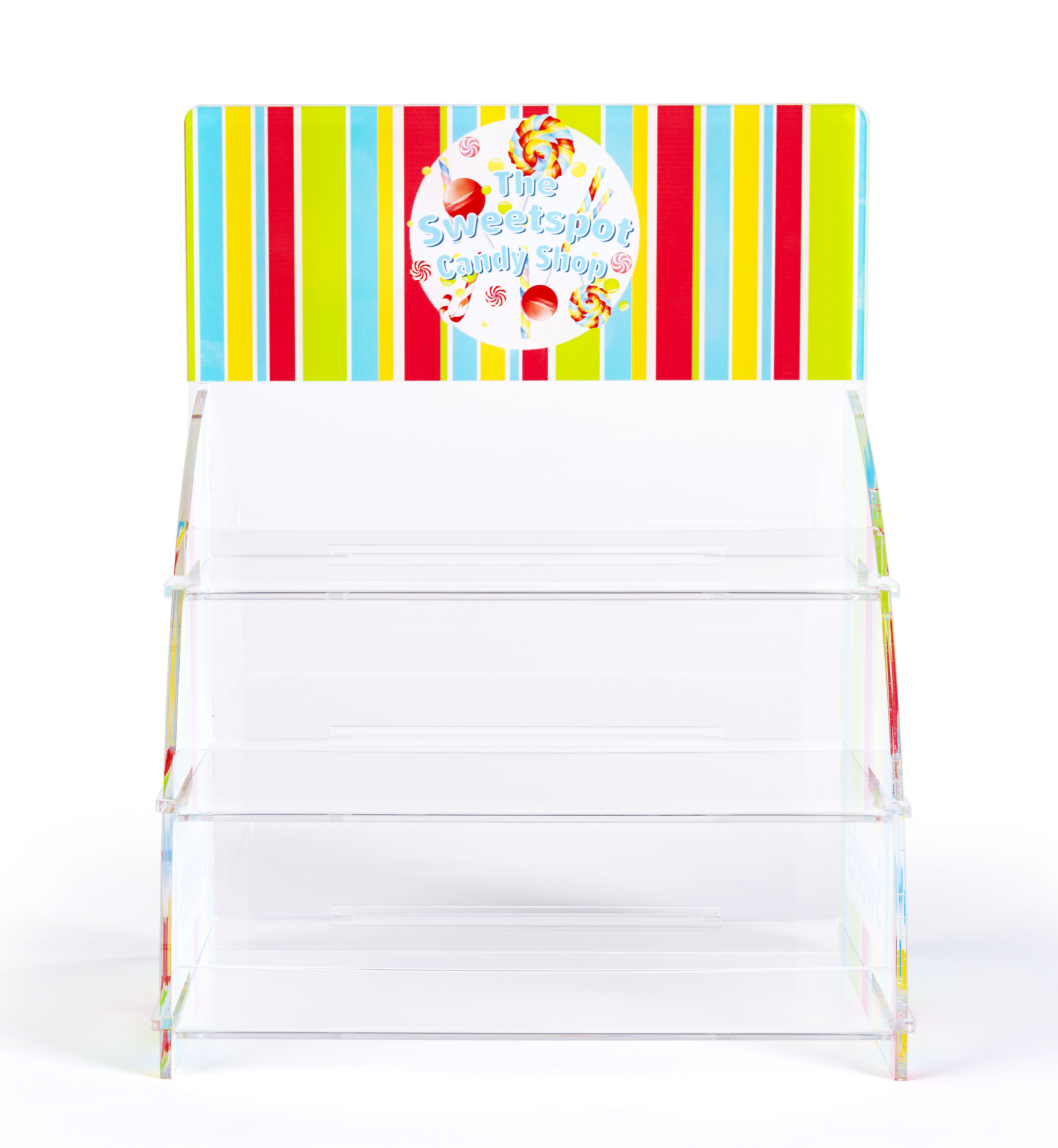 Countertop Acrylic Display with Custom Print, 3 Tiers – Clear - Image 2