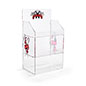 Branded acrylic portable tiered retail shelves features ample display area