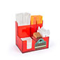 Acrylic countertop condiment organizer with pockets for straws