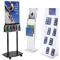 Acrylic floor standing brochure display racks