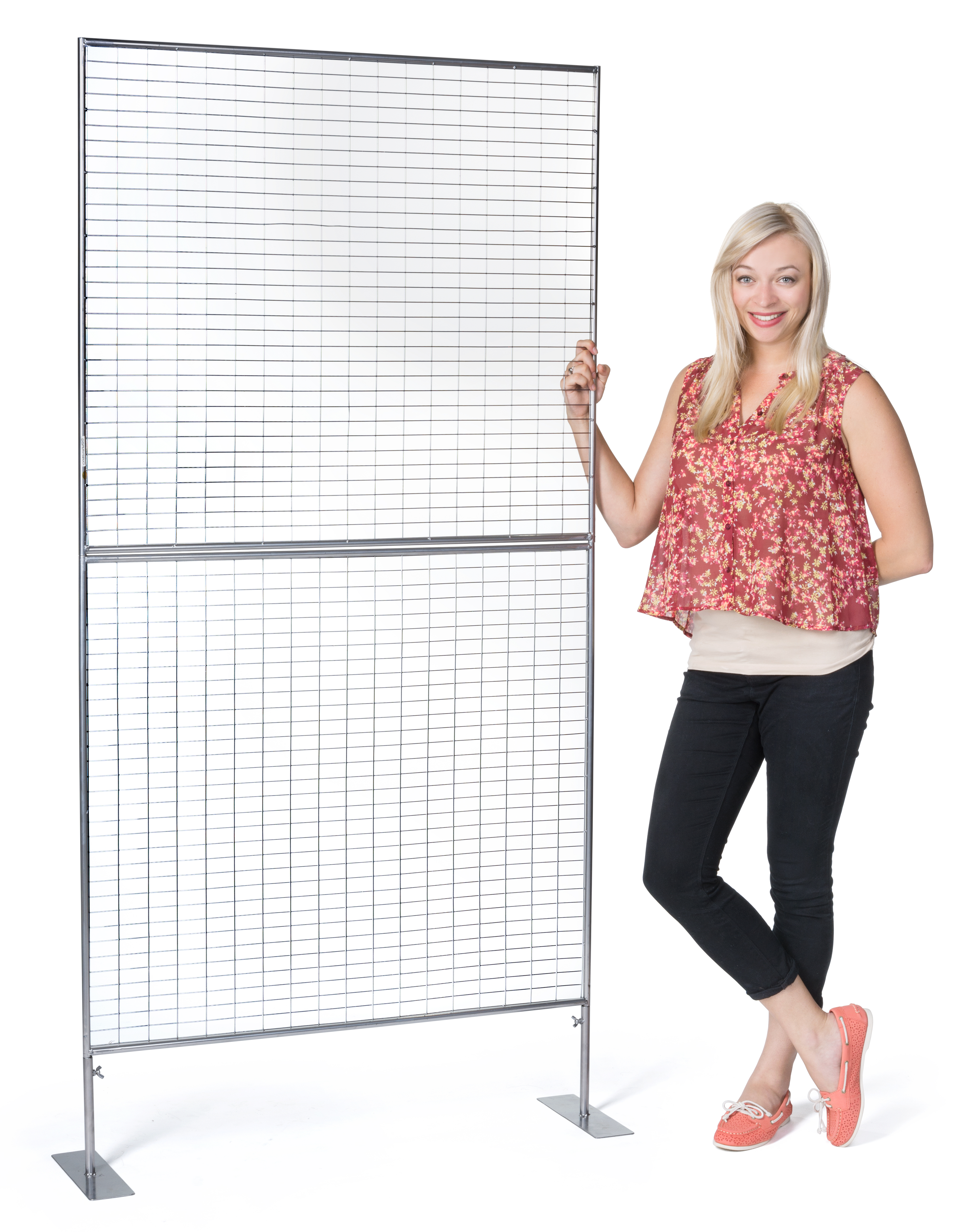 Art Display Grid, Y-Shaped, (6) 3' x 3' Panels, Iron Mesh - Silver - Image 7