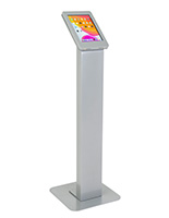 This secure tablet floor stand with freestanding design 