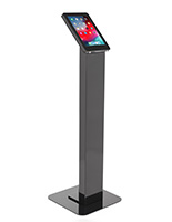 This iPad pro kiosk stand with a black finish