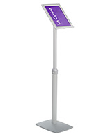 Adjustable sign holder with portrait and landscape orientation 