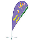 This advertising flag has vibrant colors and clear printing!