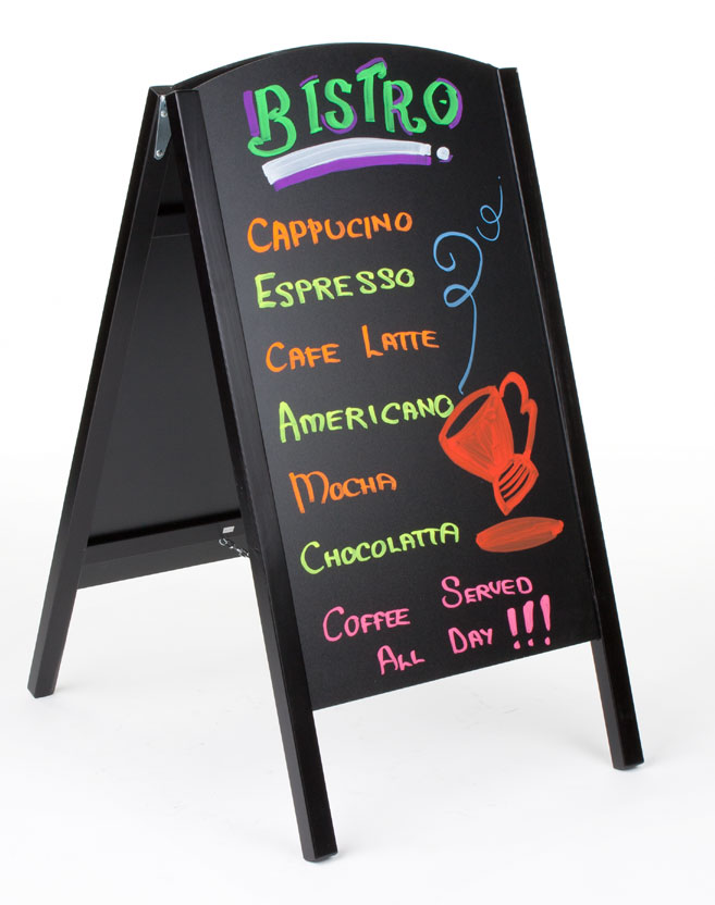 21" x 34" A-Frame Sidewalk Sign, Chalkboard & Wet Erase, Double Sided - Image 2