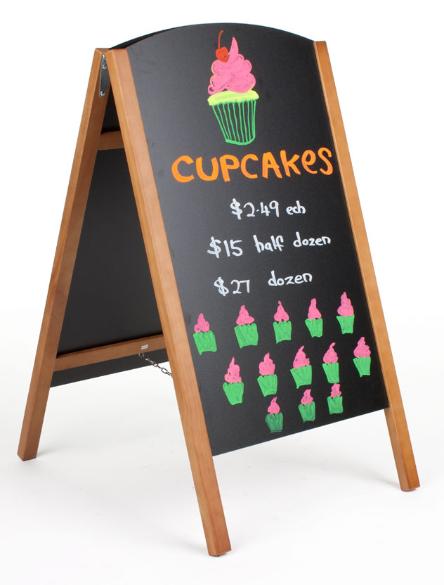 21" x 34" A-Frame Sidewalk Sign, Chalkboard & Wet Erase, Double Sided - Image 2