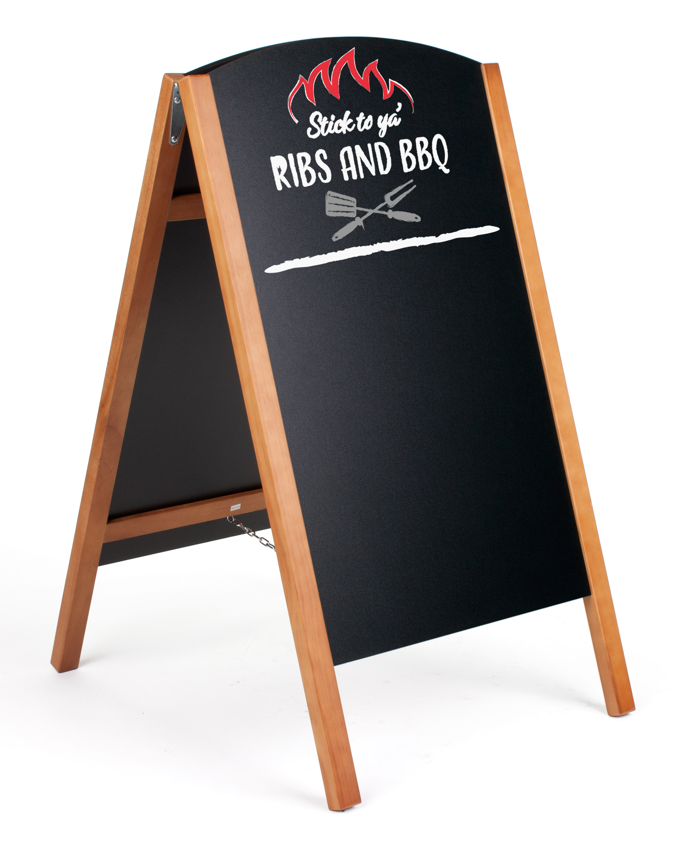 Write-On Board A-Frame, Chalk & Wet Erase, Double Sided, Custom Print - Black - Image 2