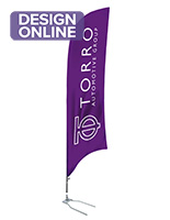Custom feather flag with car foot anchoring