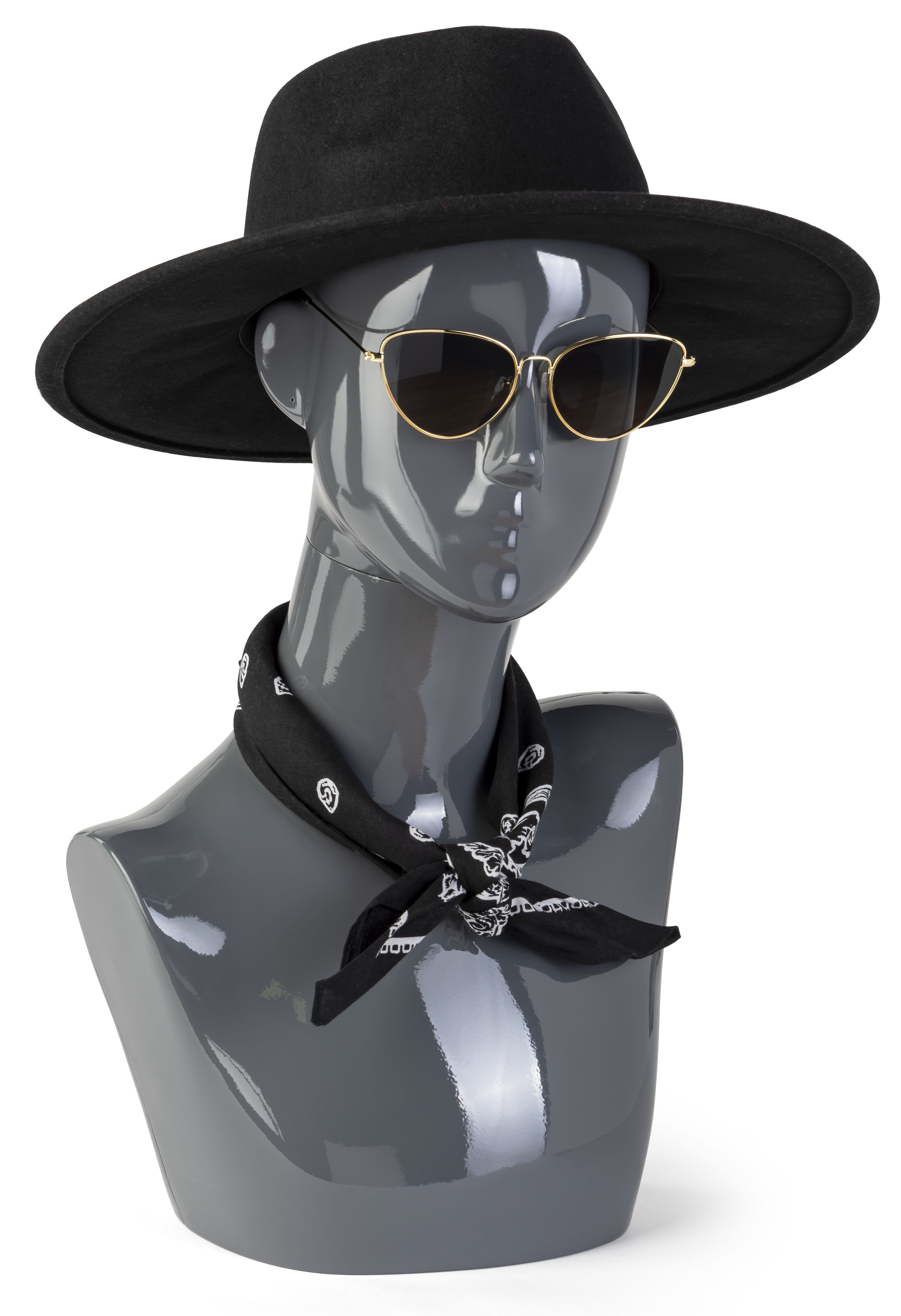 Pewter Female Mannequin Bust Abstract Display Form Displays2go