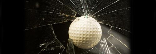 Golf Ball Breaks Standard Glass