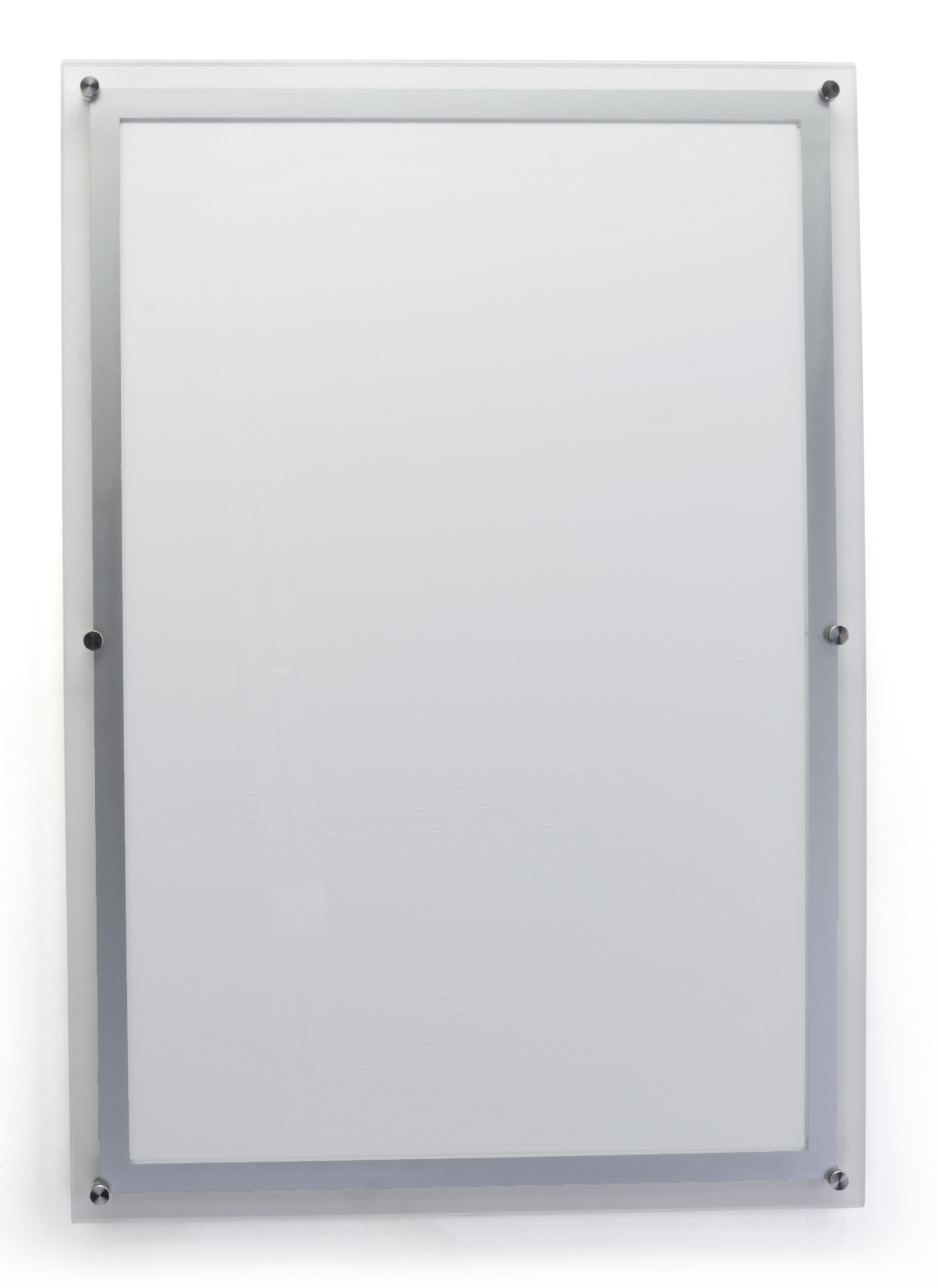 24” x 36” Crystal LED Light Box | Wall Mounting Silver Standoffs ...