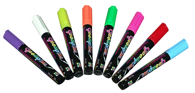 wet erase markers or liquid chalk markers