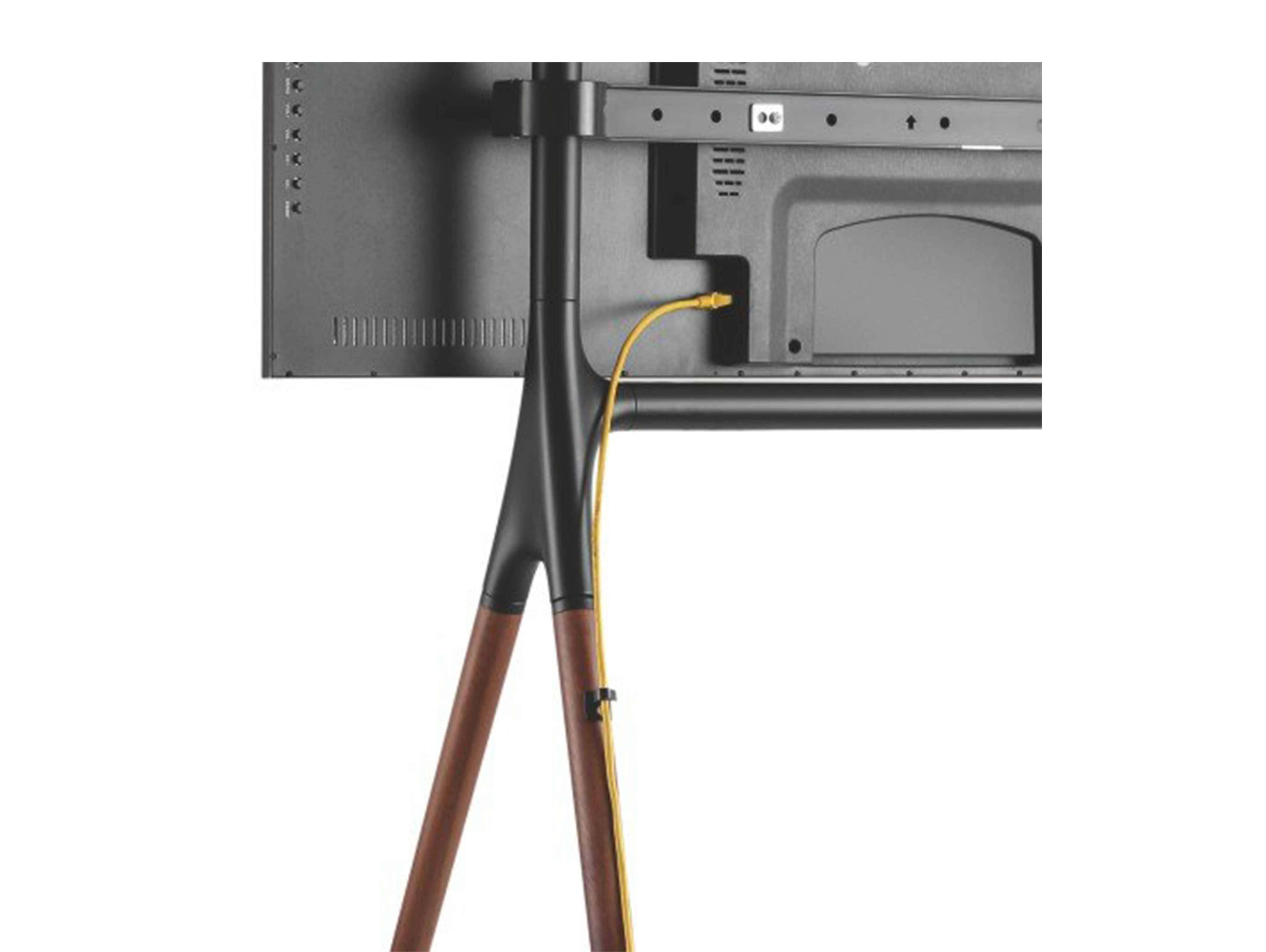 Artistic Sawhorse TV Stand, Fits Screens 49”- 70”, Wooden Legs - Image 2
