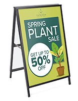 Sidewalk Sign for Poster Boards, Double-sided, Easy Slide-in Channels - Black