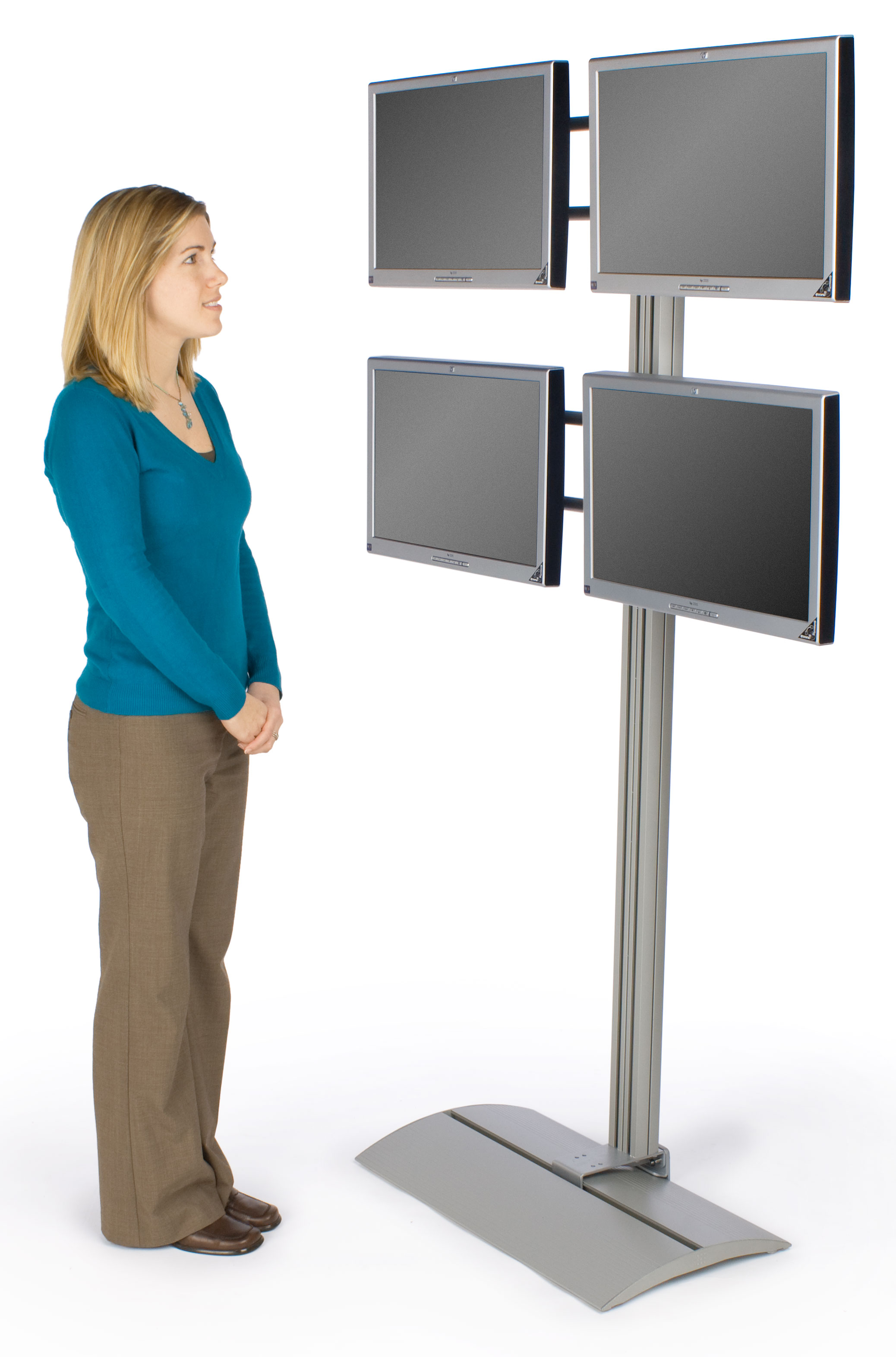 This Monitor Stand has (2) brackets to hold (4) monitors! | Displays2Go