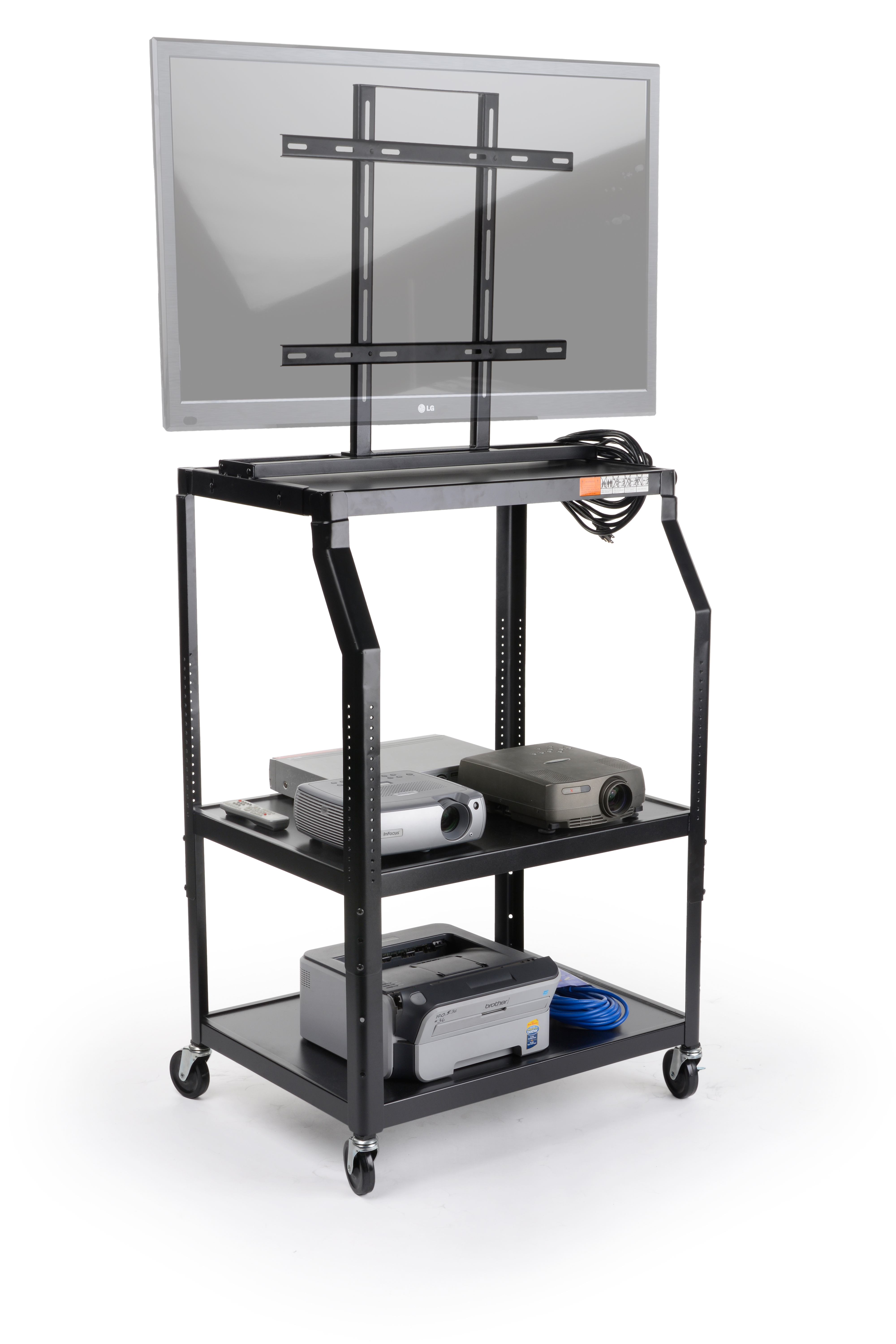 Visual Cart Audio Visual Cart w/ Built-In Plasma Mount & Height Adjustable Design ...